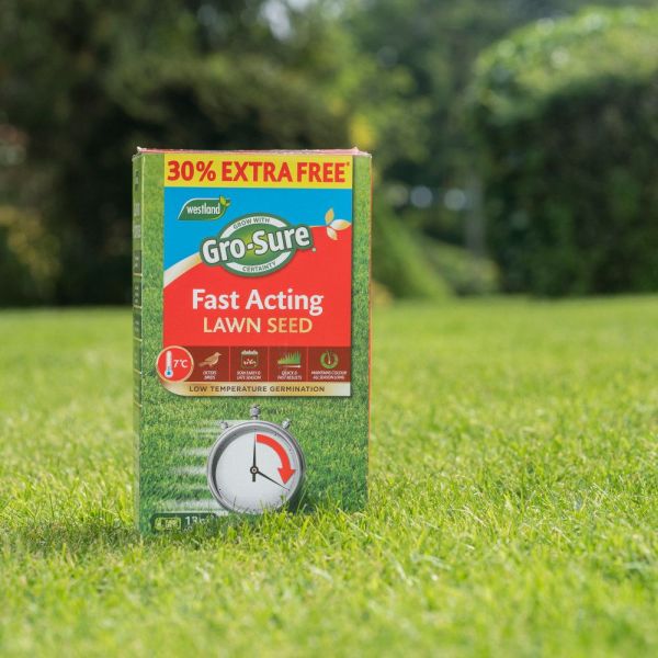 Gro-Sure Fast Acting Lawn Seed 10sqm + 30% Extra Free